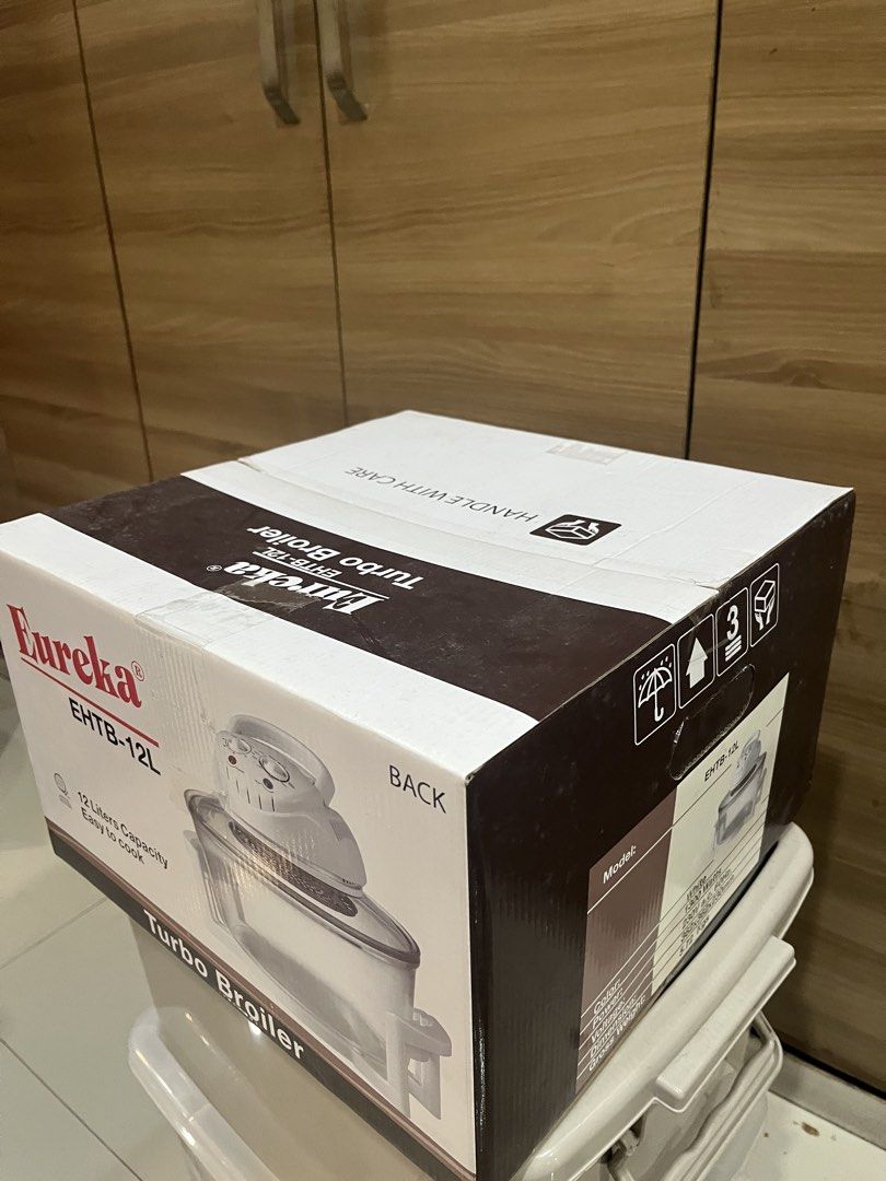Eureka Turbo Broiler EHTB-12L 12 Liters Capacity (Category: Cookware & Accessories) located in Manila. Submitted by jericho_chan (Listing ID 1462724038, Image 3). Description: - Eureka Turbo Broiler (Model EHTB-12L) - 12 Liters capacity - Versatile: Great for roasting, baking, and grilling - Comes in original packaging - Handle with care.