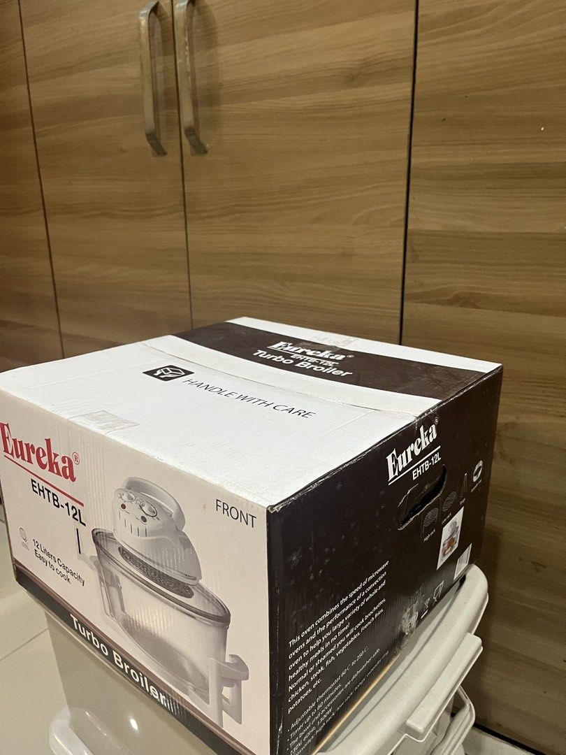 Eureka Turbo Broiler EHTB-12L 12 Liters Capacity (Category: Cookware & Accessories) located in Manila. Submitted by jericho_chan (Listing ID 1462724038, Image 2). Description: - Eureka Turbo Broiler (Model EHTB-12L) - 12 Liters capacity - Versatile: Great for roasting, baking, and grilling - Comes in original packaging - Handle with care.