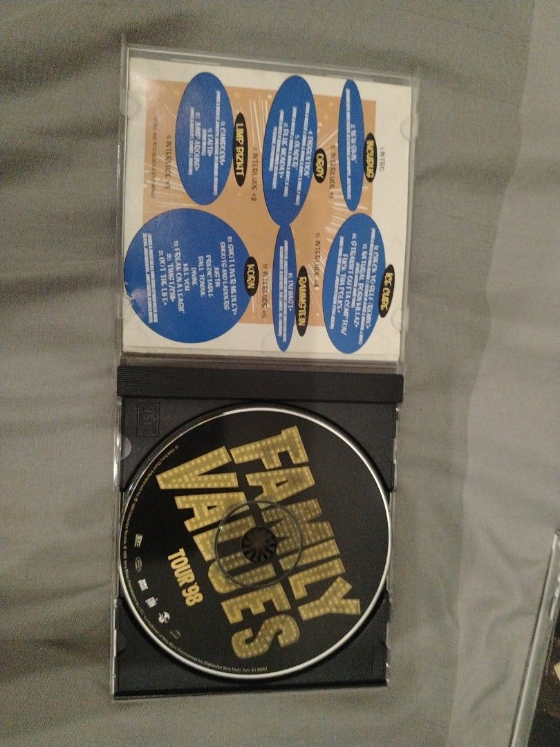 Family Values Tour '98 CD Compilation (Category: CDs & DVDs) located in Manila. Submitted by .rinn_ (Listing ID 1462845820, Image 2). Description: - Live compilation CD from the 1998 Family Values Tour. - Features performances by Korn, Limp Bizkit, Ice Cube, Rammstein, and more. - Includes all the tracks from the tour. - Own a piece of 90s music history..