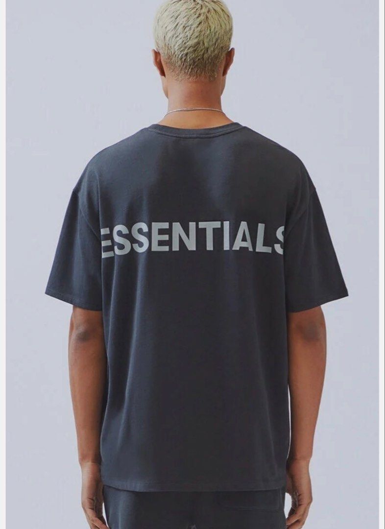 Fear of God ESSENTIALS 3M Reflective (Category: Tshirts & Polo Shirts ) located in Cavite. Submitted by jauzjauz (Listing ID 1462826926, Image 1). Description: DIMENSIONS: 22.5 x 28.5 (Boxy Fit) SIZE XS: Fit to M-XL Guaranteed RARE & Authentic! Minimal Discoloration and folds on letters - Dark grey Fear of God Essentials T-shirt - Signature Essentials logo prominently displayed on the back - Designed for a comfortable, relaxed fit - Made from hig