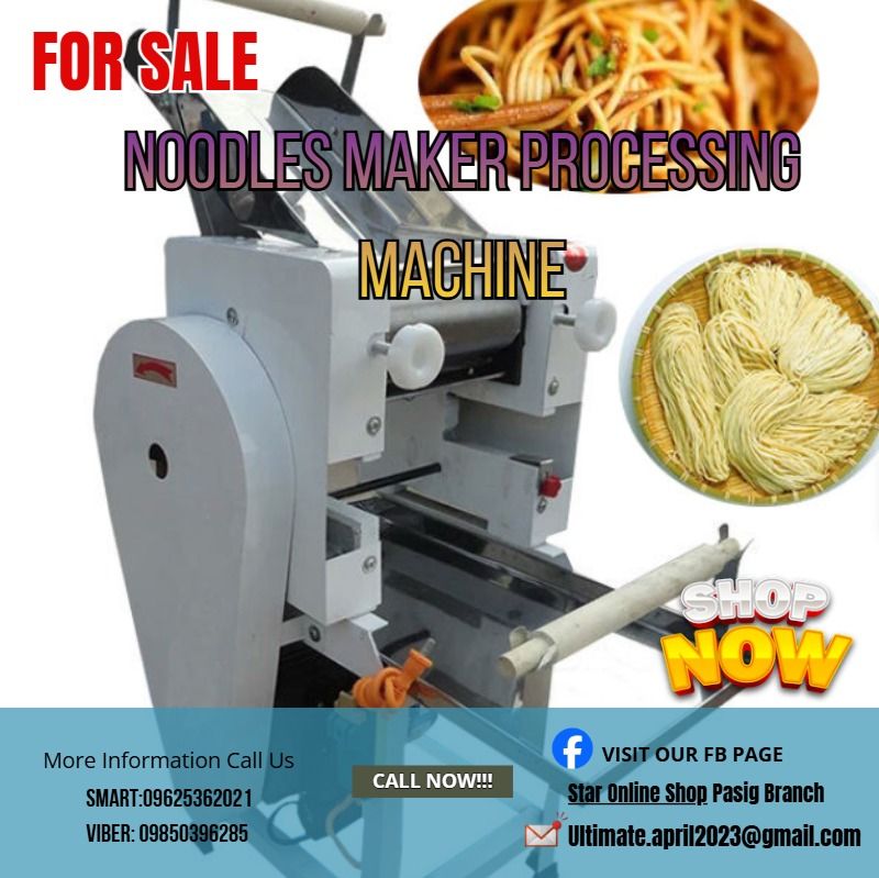 For Sale Noodles Maker Processing Machine (Category: Home Improvement Tools & Accessories) located in Caloocan City. Submitted by ultalvare04015 (Listing ID 1462794644, Image 1). Description: ✅ Guaranteed lowest price ✅ Quality products ✅ Big discount for bulk orders ✅ 100% LEGIT TRUSTED SUPPLIER! ✅ With Complete Legal Documents ✅ BIR Registered 📍 Location: 69 Sandoval Ave. Brgy Pinagbuhatan Pasig City Noodles Maker Processing Machine ₱88,830.00