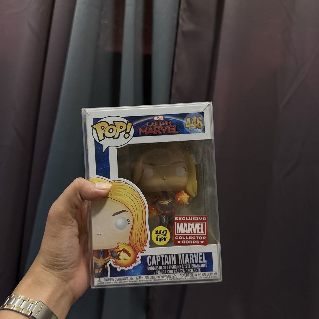 Funko Pop for Sale! (Category: Designer & Blind Box Toys) located in Las Pinas. Submitted by myqanorella (Listing ID 1462706610, Image 3). Description: - Nairobi Funko Pop! (#916) from La Casa de Papel - ₱600.00 - Special Edition Amy Winehouse Funko Pop! (#355) - ₱1300.00 - Glow-in-the-Dark Captain Marvel Funko Pop! (#446) from Marvel Collector Corps - ₱1000.00 - All figures are in their original, unopened boxes..
