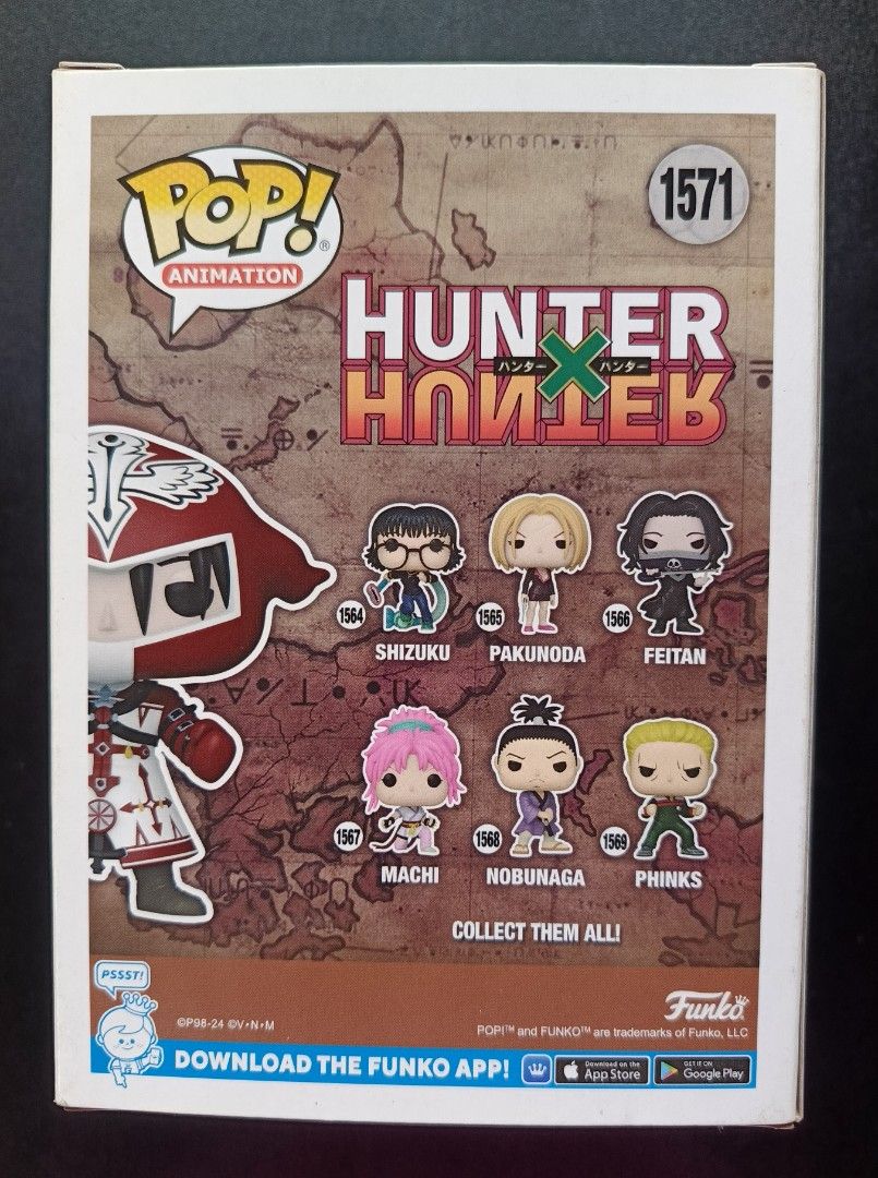Funko Pop! Hunter x Hunter Feitan #1571 Special Edition (Category: Designer & Blind Box Toys) located in Pasay City. Submitted by beesnook (Listing ID 1462785510, Image 2). Description: Funko Pop! Animation – Hunter x Hunter Feitan #1571 Special Edition Feitan from Hunter x Hunter, featuring the Special Edition sticker. Great addition for HxH, Phantom Troupe, anime, and Funko collectors. Condition: Brand New / Never Opened • Figure has never been