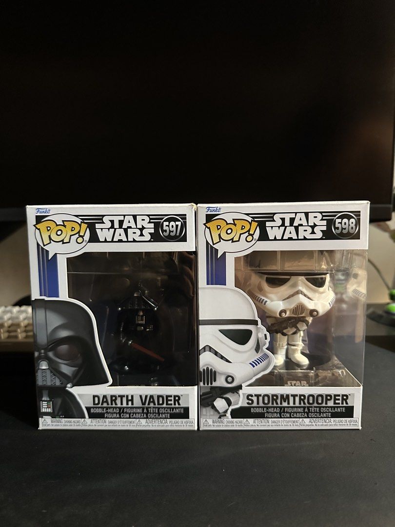 Funko Pop! Star Wars Darth Vader & Stormtrooper (Category: Figurines & Statues) located in Manila. Submitted by chrollo10 (Listing ID 1462876191, Image 1). Description: Rare Starwars Funkopop (SET ONLY) 2,500 php RFS: decluttering Pasay area (Lalamove only) Pm if interested.