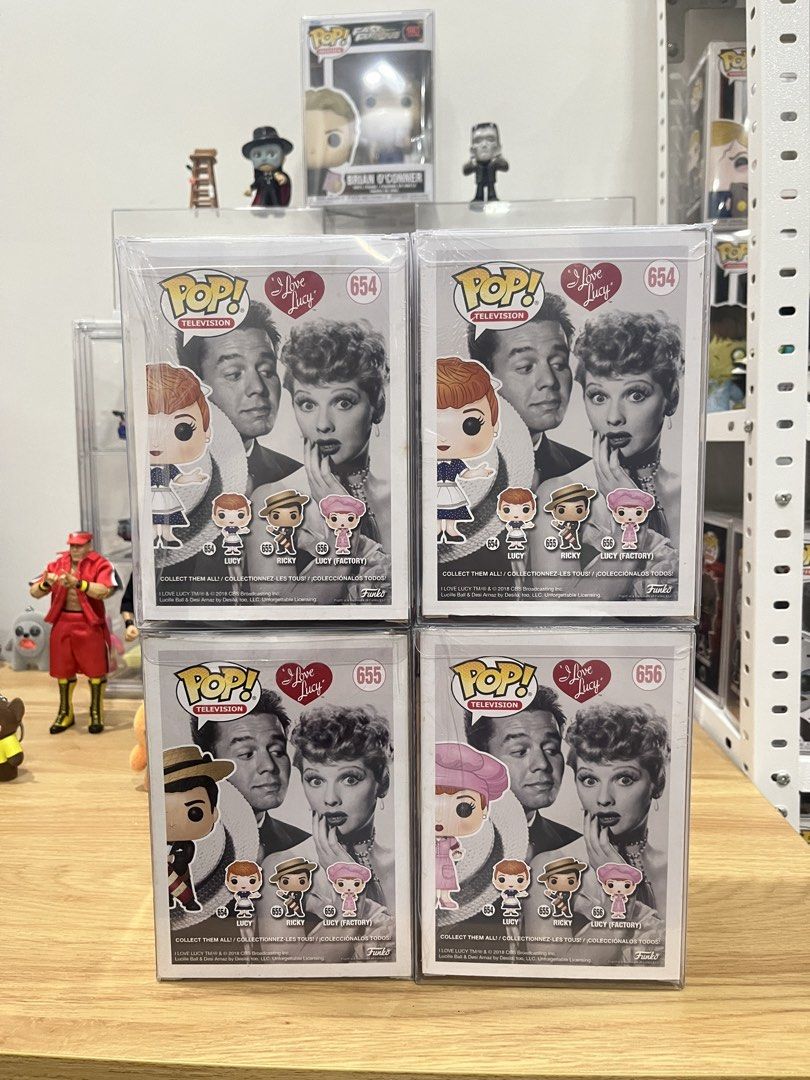 Funko Pop Television I Love Lucy Set (Category: Designer & Blind Box Toys) located in Bacoor. Submitted by chongscollectibles (Listing ID 1462837794, Image 3). Description: Box conditions: Lucy 654 w/ slight issue sa prot na bago - 8.6/10 Lucy 654 SE - 8.6/10 Ricky (w/ used prot) - 8.9/10 Lucy Factory - 8.6/10 Brand new and used protectors included. Mop:Gcash Mod:Lalamove, LBC, J&T 📍The District Dasmariñas, Alabang Town Center, Festival Mall, Ro