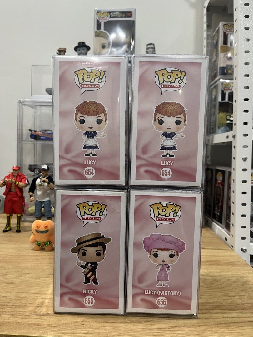 Funko Pop Television I Love Lucy Set (Category: Designer & Blind Box Toys) located in Bacoor. Submitted by chongscollectibles (Listing ID 1462837794, Image 2). Description: Box conditions: Lucy 654 w/ slight issue sa prot na bago - 8.6/10 Lucy 654 SE - 8.6/10 Ricky (w/ used prot) - 8.9/10 Lucy Factory - 8.6/10 Brand new and used protectors included. Mop:Gcash Mod:Lalamove, LBC, J&T 📍The District Dasmariñas, Alabang Town Center, Festival Mall, Ro