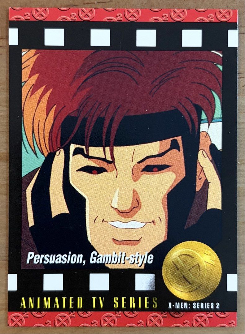 Gambit | Marvel Cards ~ SkyBox '93 (Category: Raw Singles) located in Makati City. Submitted by cardlab (Listing ID 1462884222, Image 1). Description: Items are 💯 authentic/original/legit. About The Card: • '93 SkyBox • Card No. 93 • X-Men: Series 2 - Animated TV Series 3 FOR: • Cards ₱99 and below with Card Sleeves • Cards ₱100 and up with Used Toploader • ₱10 for Bnew Tops Packaging (If Shipping): ✔️ Plastic cover ✔️ Cardboard ✔️ Bubble wrap N