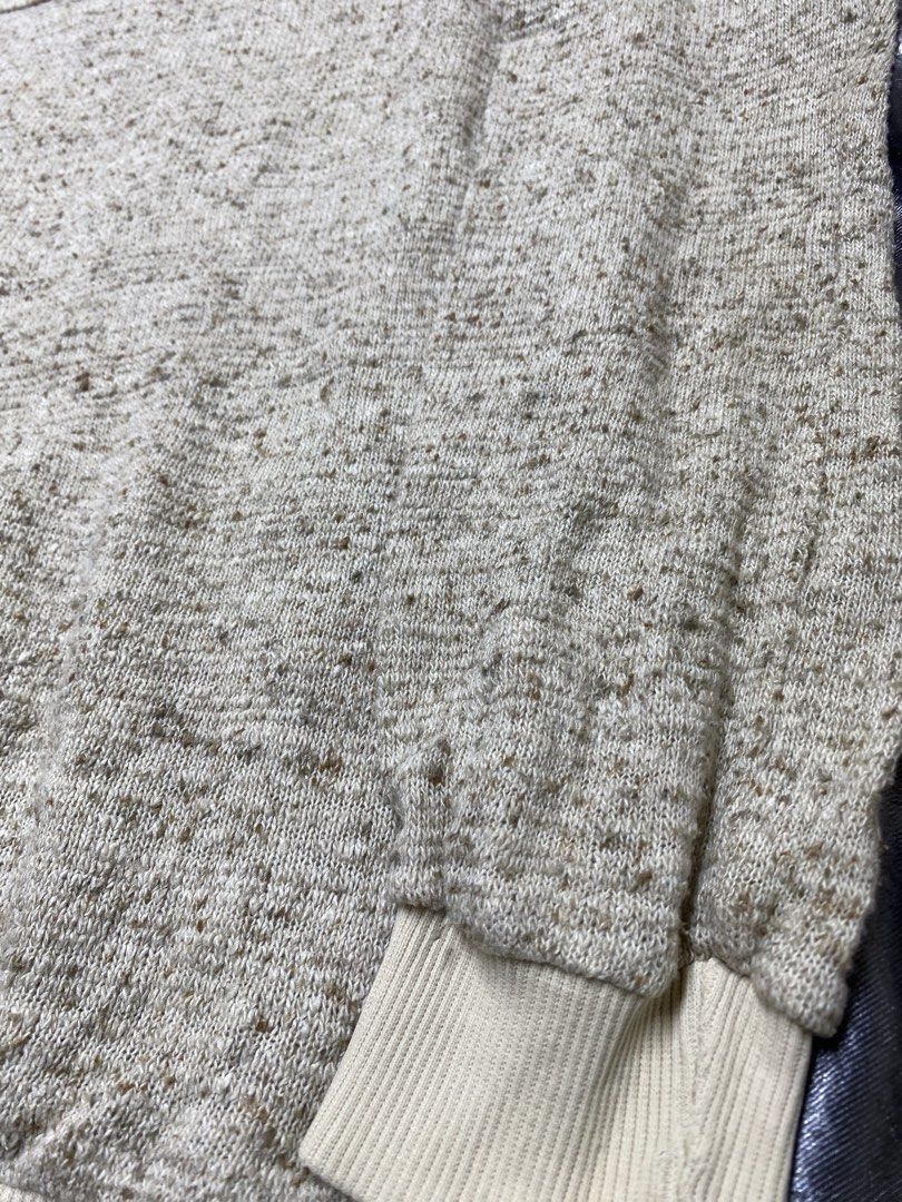 Gem'closet beige/taupe speckled knit pullover sweatshirt (Category: Coats, Jackets and Outerwear) located in General Trias. Submitted by kevinthriftshop (Listing ID 1462840217, Image 3). Description: - Lightweight knit sweater from Gem Closet by Ever Free - Speckled beige and brown color - Classic crew neck design - Ribbed cuffs and hem for a snug fit - Perfect for comfortable everyday wear - Material: Polyester, Cotton, Acrylic blend.