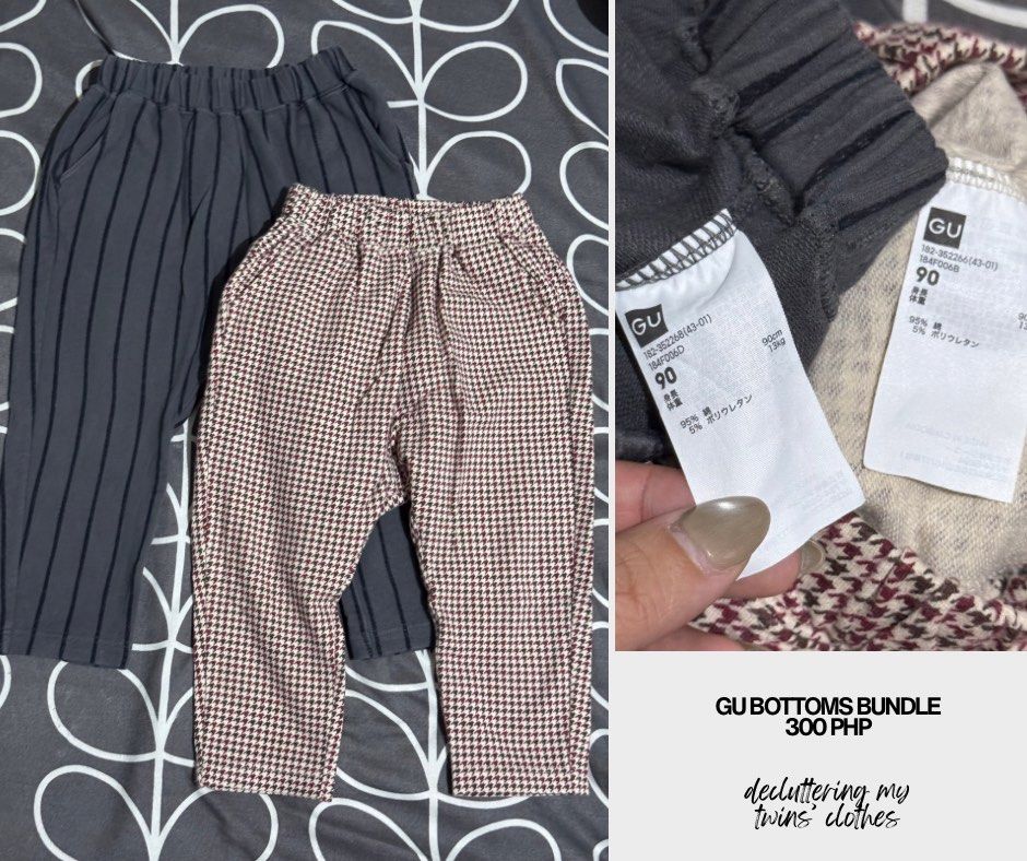 GU BOTTOMS BUNDLE (Category: Babies & Kids Fashion) located in San Fernando. Submitted by graeoli.preloved (Listing ID 1462878701, Image 1). Description: .