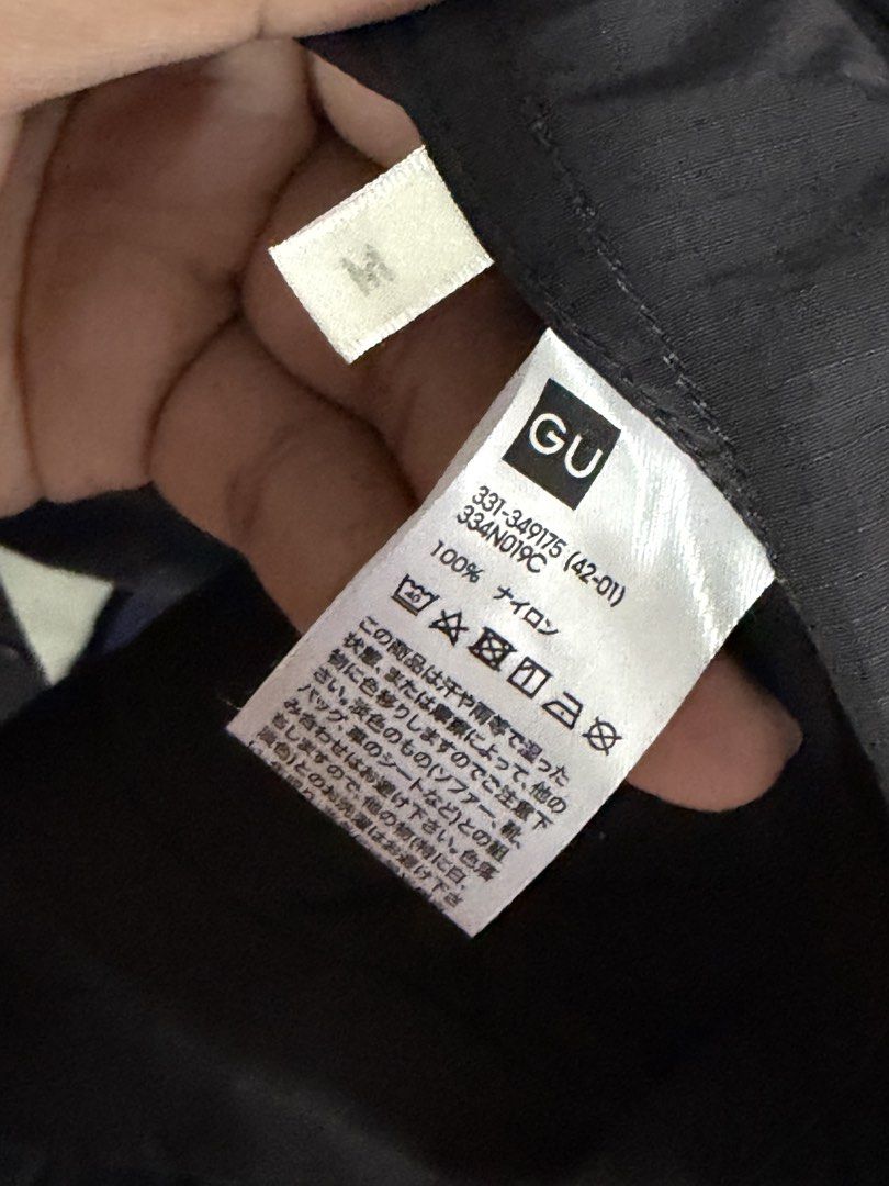 GU Nylon Overshirt BLACK (Category: Coats, Jackets and Outerwear) located in Cavite. Submitted by jauzjauz (Listing ID 1462773798, Image 3). Description: DIMENSIONS: 22.5 x 28.5 LIKE NEW - Brand: GU - Color: BLACK - Material: 100% Nylon - Style: Overshirt Jacket - Features: Two chest pockets, button-up front, short sleeves - Benefits: Great for layering, easy to pack, versatile for everyday wear 950 ONLY!.