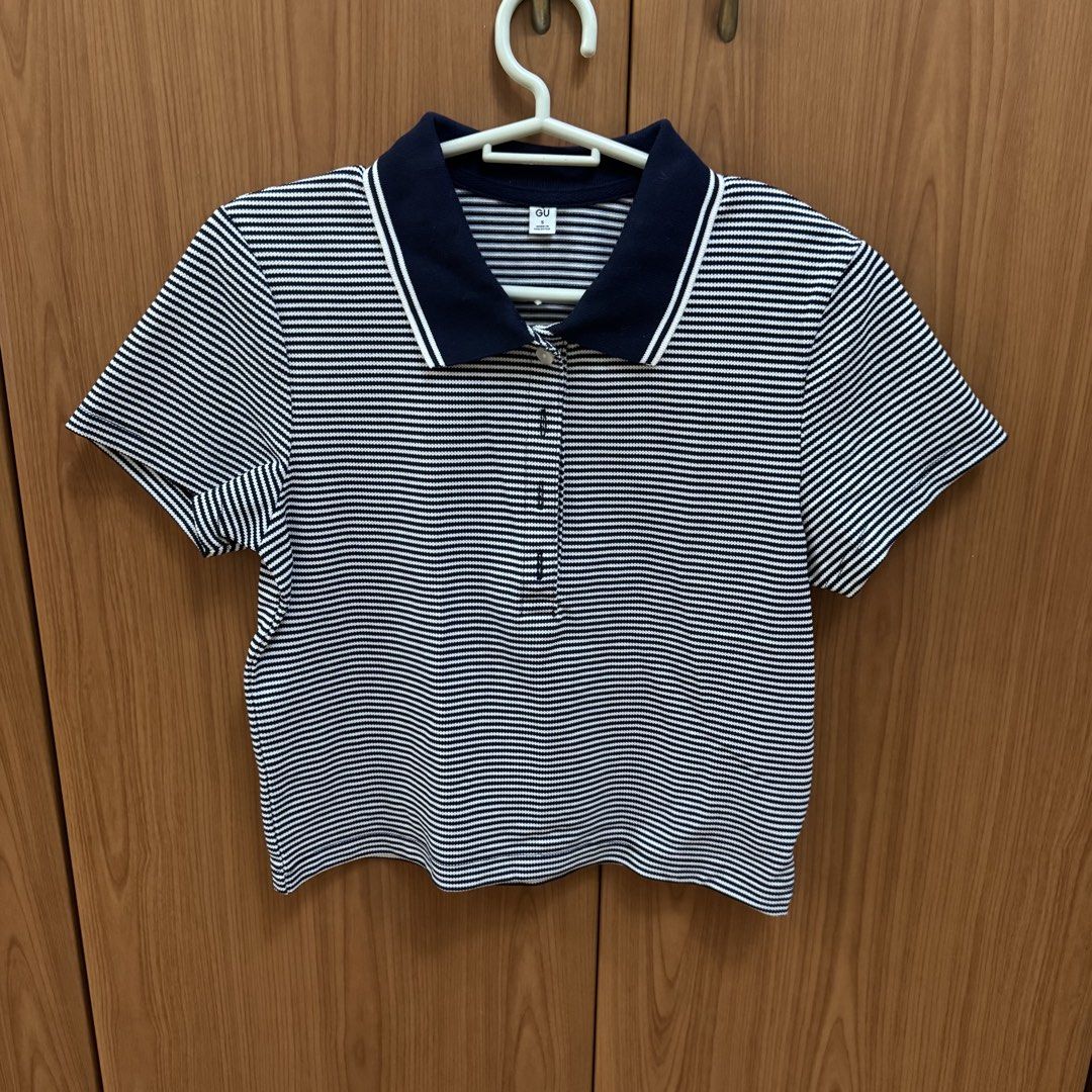 GU Striped Polos (2) (Category: Blouses) located in Quezon City. Submitted by wanderingpenguin (Listing ID 1462790378, Image 1). Description: 250 each Cropped length No when worn unless posted No measurements unless posted Apologies for the wrinkles & uneven lighting :).