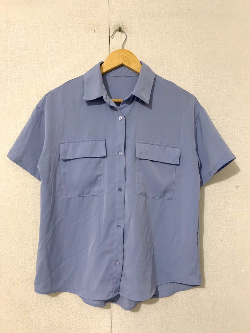GU women light blue stretch top (Category: Blouses) located in Calamba. Submitted by melaicas (Listing ID 1462811590, Image 1). Description: Armpit laid flat-20 inches Length-26 inches .