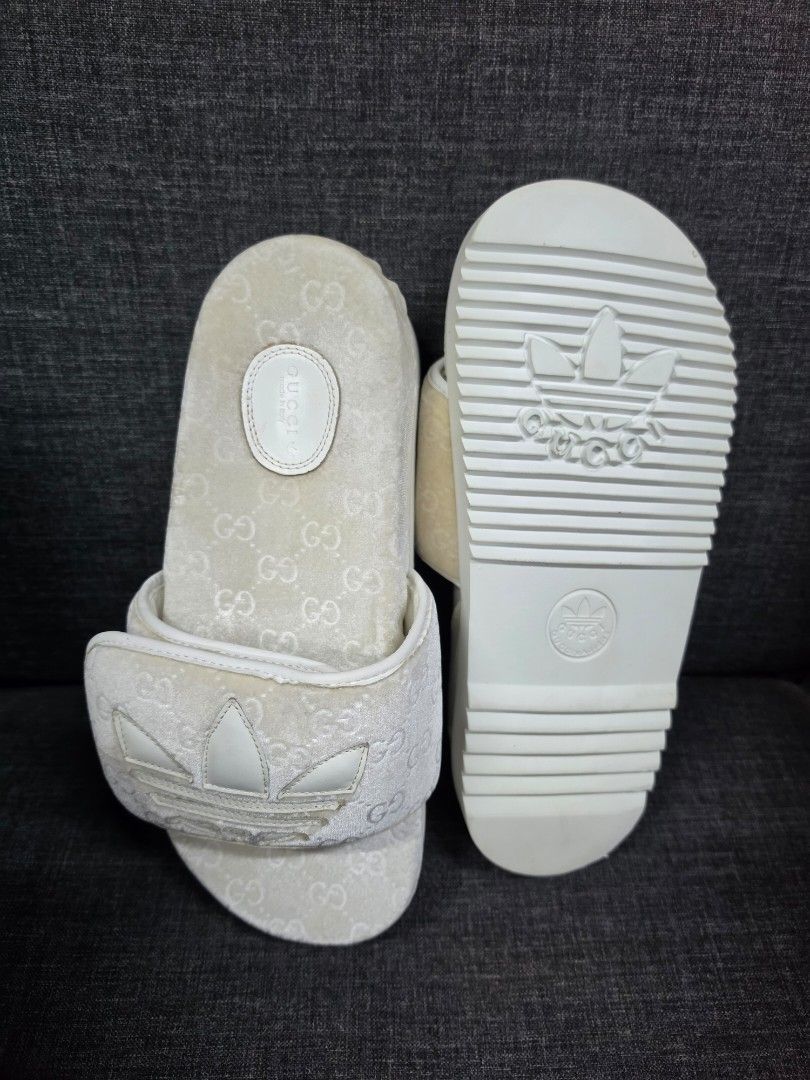 Gucci × Adidas Slides (Category: Slippers & Slides) located in General Trias. Submitted by rb_collezione (Listing ID 1462831195, Image 3). Description: Gucci and Adidas Limited Edition slides Size: 43.