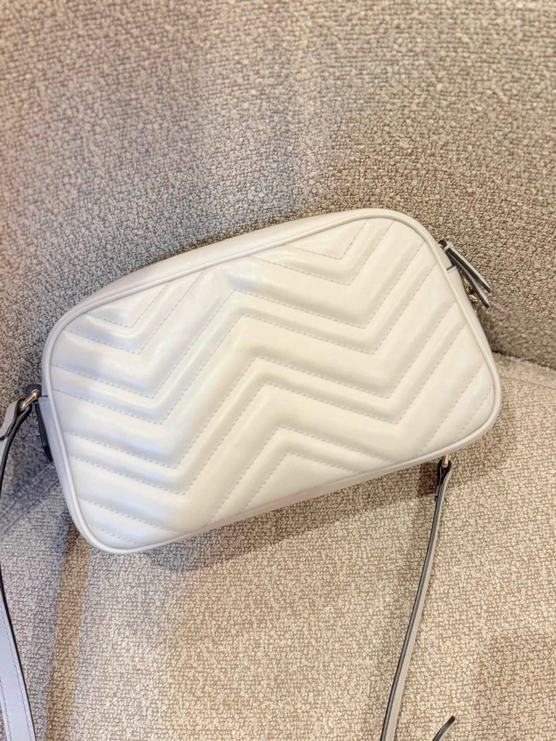 gucci gg marmont camera bag (Category: Shoulder Bags) located in Mandaluyong City. Submitted by kaikhaleb (Listing ID 1462722440, Image 3). Description: Gucci GG Marmont camera bag featuring signature matelassé chevron stitching and gold-tone hardware. Preowned with legit grails certificate. 75000.
