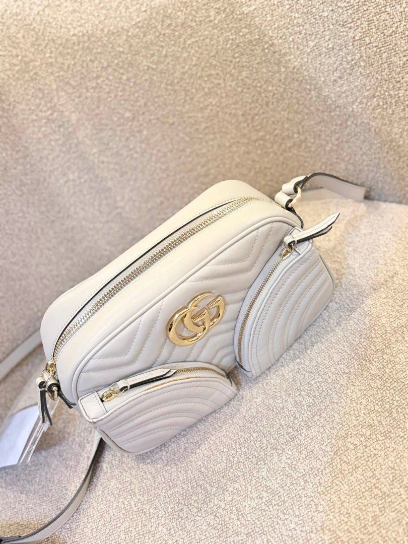 gucci gg marmont camera bag (Category: Shoulder Bags) located in Mandaluyong City. Submitted by kaikhaleb (Listing ID 1462722440, Image 1). Description: Gucci GG Marmont camera bag featuring signature matelassé chevron stitching and gold-tone hardware. Preowned with legit grails certificate. 75000.