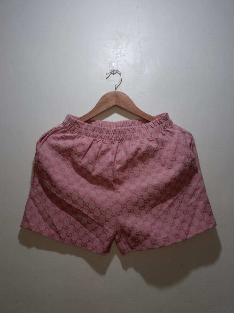 Gucci Pink GG Monogram Shorts (Category: Shorts) located in Manila. Submitted by bengluxury (Listing ID 1462681823, Image 1). Description: - Authentic Pink Gucci Shorts - All-over GG Monogram Print - Comfortable Elastic Waistband - 100% Cotton - Made in Italy - Ideal for Lounging or Casual Wear.