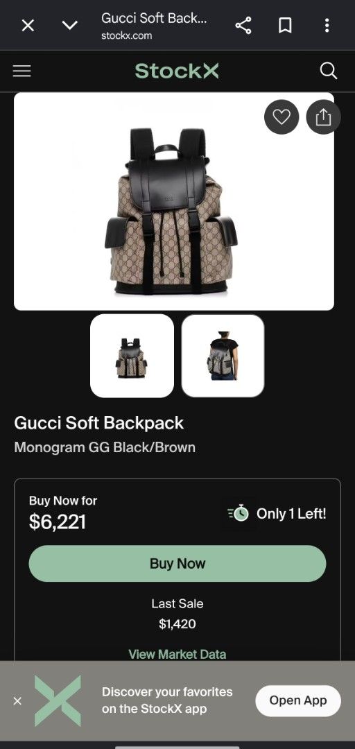 Gucci Soft Backpack Monogram GG Black/Brown (Category: Luxury Bags & Wallets) located in Rizal. Submitted by youngwolf-5f02 (Listing ID 1462806263, Image 1). Description: - Authentic Gucci Soft Backpack - Classic black and brown GG monogram pattern - Genuine leather trim and straps - Interior zip pocket for essentials - Expertly crafted in Italy - Ideal for everyday adventures or travel.