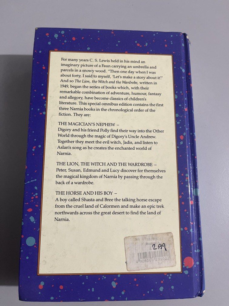 HARDBOUND NARNIA BOOK (Category: Storybooks) located in Makati City. Submitted by girlydy (Listing ID 1462854262, Image 2). Description: .