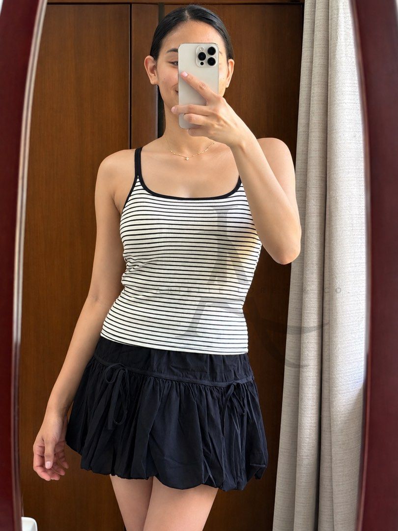 HELLO BRAND - Spaghetti Padded Top - Black (Category: Sleeveless) located in Manila. Submitted by ariellelorenco (Listing ID 1462885065, Image 3). Description: Codename: EMMA 👉🏻Padded Spaghetti Top 👉🏻Bust up to 36 in max 👉🏻Can fit up to Semi XL 👉🏻Straps not adjustable ***These are all actual photos ***Color may vary due to lighting .