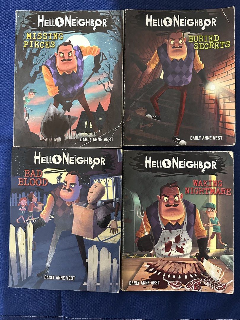 Hello Neighbor Book Series (Category: Storybooks) located in Las Pinas. Submitted by city_threads (Listing ID 1462764049, Image 1). Description: - Set of 4 Neighbor books by Carly Anne West - Titles: Missing Pieces, Buried Secrets, Bad Blood, Waking Nightmare Php 180 each Price is negotiable Will give discount for all 4 books Complete pages. Can send additional photos for signs of use (mostly on the cover ) .
