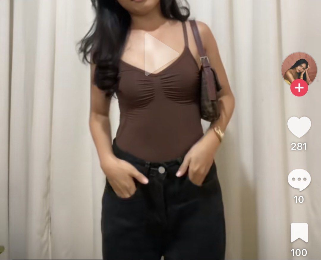 HERAH brown bodysuit shapewear (Category: Sleeveless) located in Valenzuela. Submitted by goodyboutique (Listing ID 1462840356, Image 1). Description: Size XS/S.