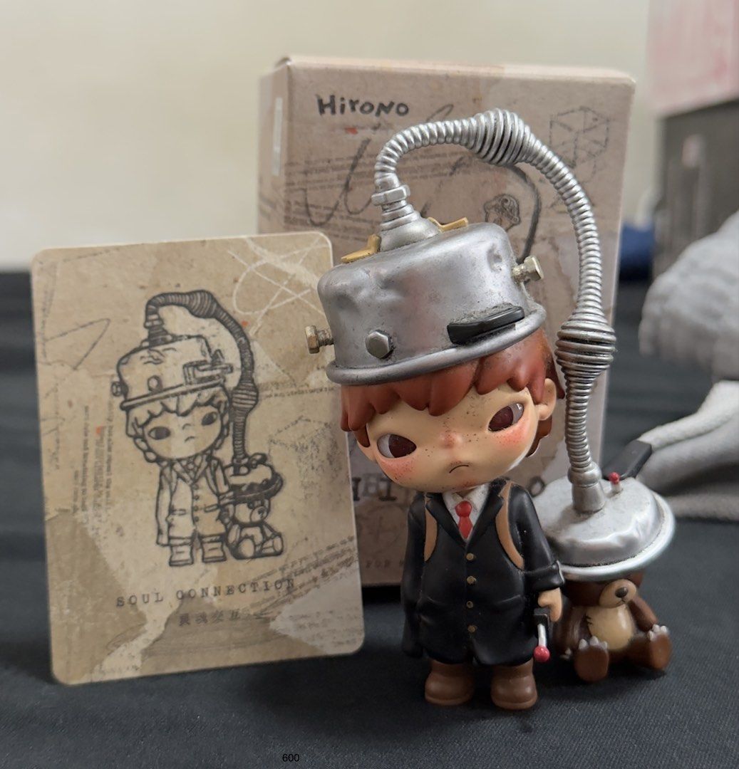 Hirono Soul Connection Blind Box Figure (Category: Designer & Blind Box Toys) located in Manila. Submitted by jonelllliiii (Listing ID 1462782522, Image 1). Description: - Hirono Blind Box Figure - Design: Soul Connection - Includes original box and card - Unique design with metallic hat and tube - Ideal for collectors - Feel free to ask questions!.