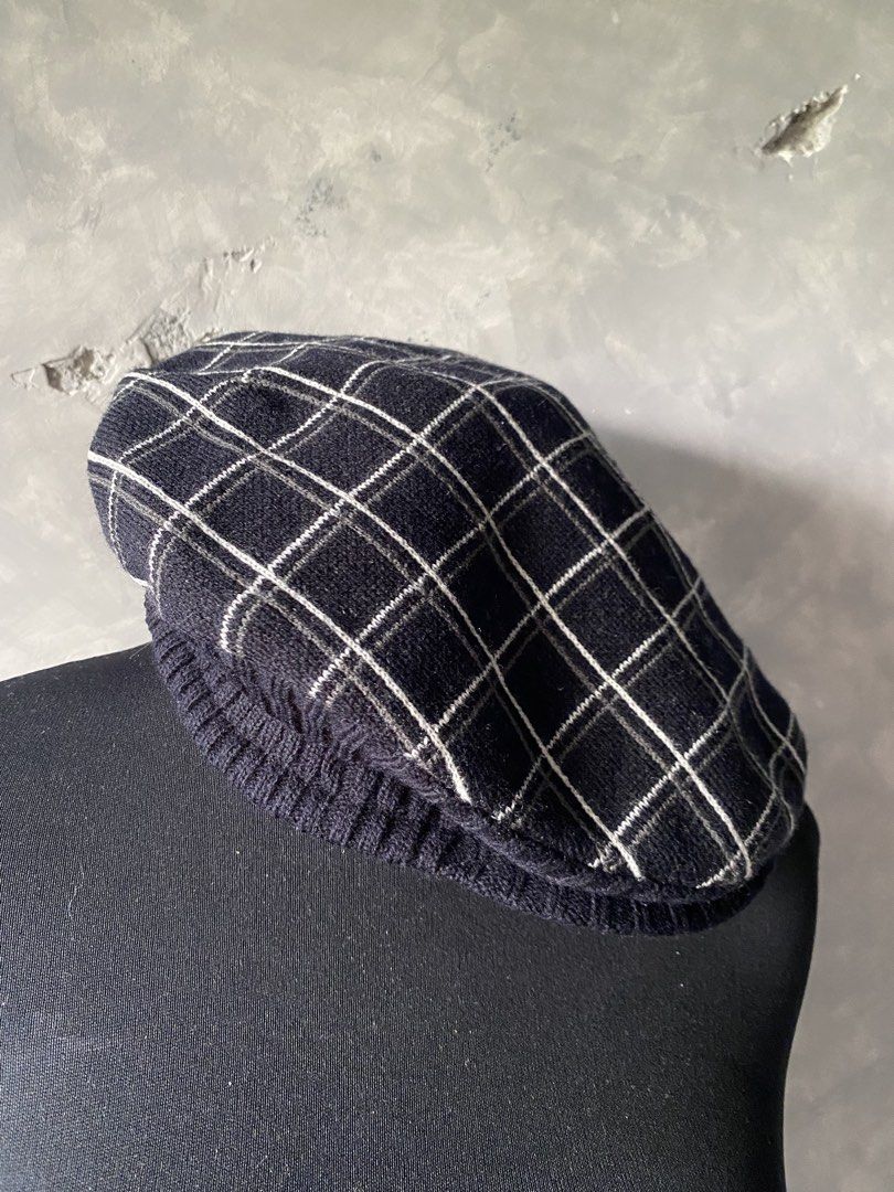His and Her Checkered Beret Hat (Category: Coats, Jackets and Outerwear) located in Cebu City. Submitted by janb85 (Listing ID 1462774916, Image 3). Description: For twinning - two dark plaid knitted berets featuring a cozy textured ribbed band and a classic white-and-grey checkered pattern. A slight minor tear in one of them but not visible and can be sewn. 100 Acrylic .