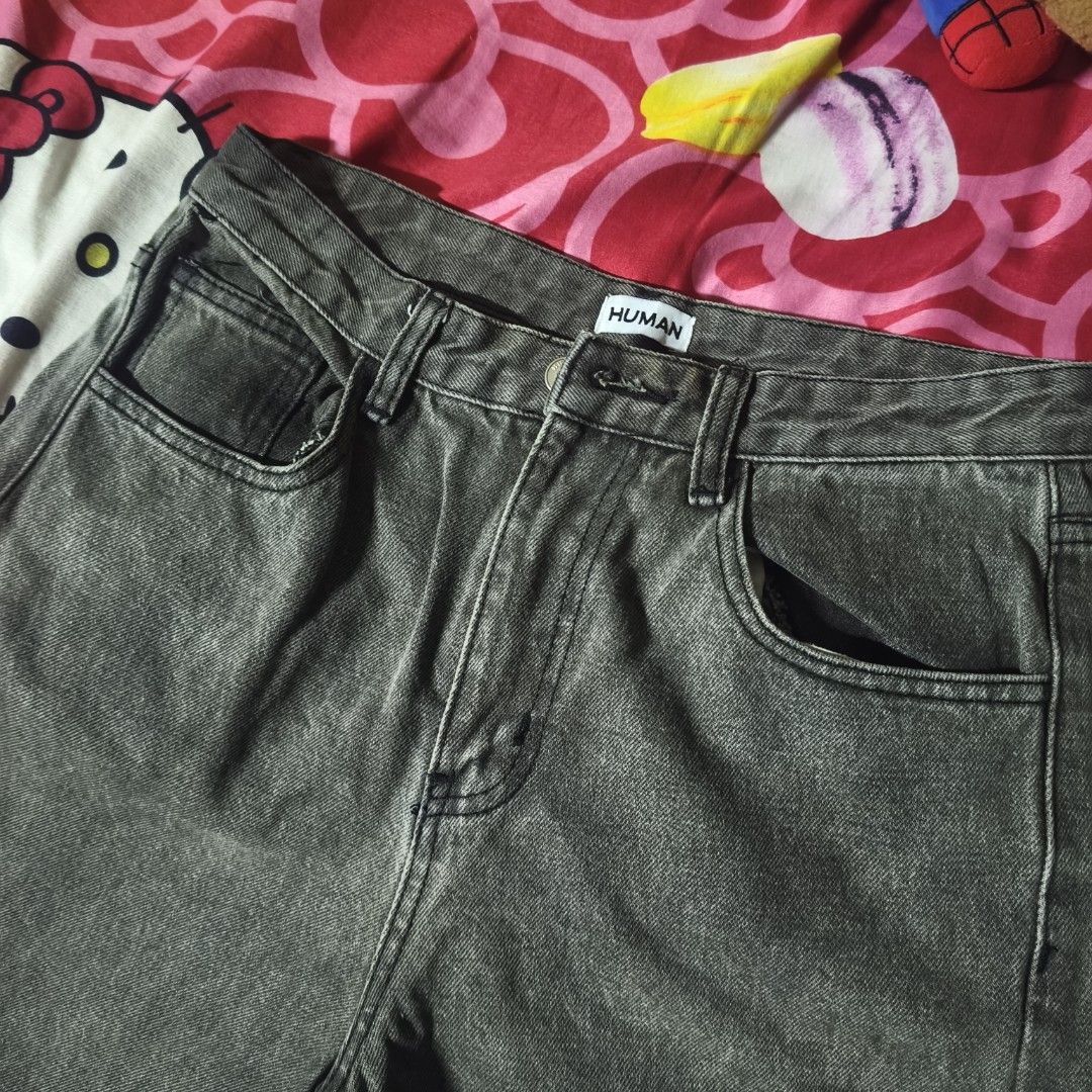 HUMAN Grey Barrel Leg Jeans W29 (Category: Jeans) located in San Fernando. Submitted by wachiko (Listing ID 1462695863, Image 2). Description: HUMAN Barrel Leg Jeans acid-washed dark - Style: Barrel Leg Jeans - Color: Grey - Size: W29 - Fit: Relaxed - Material: Washed Denim - Condition: 9.5/10 Reason For Sale: Declutter 💰₱889 asking price, negotiable for fast buyers..