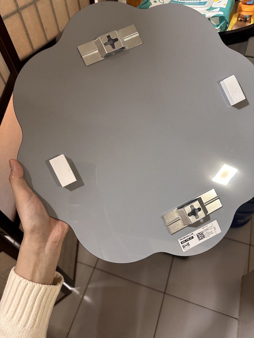 IKEA PRUNKHALLON Mirror - Blue Scalloped Edge (Category: Mirrors) located in Baguio. Submitted by objectsbyrej (Listing ID 1462863175, Image 2). Description: IKEA PRUNKHALLON blue scalloped mirror. Adds a pop of color to space. No flaws.