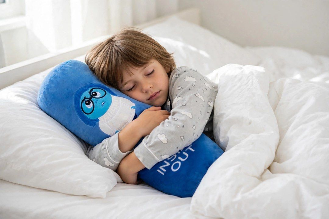 Inside Out Sadness Bolster Pillow (Category: Bedding & Towels) located in Mandaluyong City. Submitted by urgifted (Listing ID 1462782461, Image 3). Description: Some days call for a big, soft hug. Meet your little one’s new favorite cuddle buddy! Inspired by everyone’s favorite blue emotion, this ultra-soft 20” x 14” bolster pillow is designed for naptime, playtime, and anytime they need comfort. Features high-quality embroidered details with bri