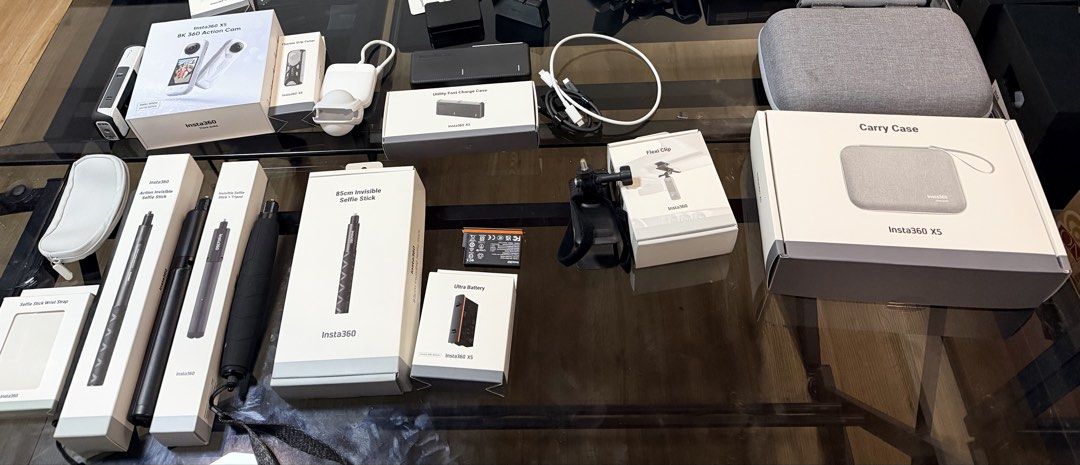 Insta360 X5 8K Complete Bundle + 1TB Storage + Accessories (Category: Video Cameras) located in Cabanatuan. Submitted by martphilippe (Listing ID 1462753996, Image 2). Description: Selling as a complete package. Included: • Insta360 X5 8K 360 Action Cam • Thermo Grip Cover • Premium Lens Guard • Action Invisible Selfie Stick • Invisible Selfie Stick + Tripod • 85cm Invisible Selfie Stick • Selfie Stick Wrist Strap • Memory Card Reader • Utility F