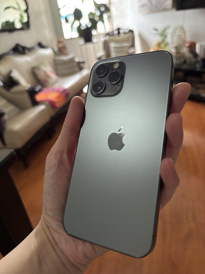 IPhone 12 Pro (Category: iPhone X Series) located in Pasig City. Submitted by teival502 (Listing ID 1462885195, Image 2). Description: iPhone 12 Pro - Carrousel only shows X series in the Model choices 128GB Open Line 75% Battery Health - Original Battery No Scratches 1st Owner With box no cable RFS: Phone upgrade.