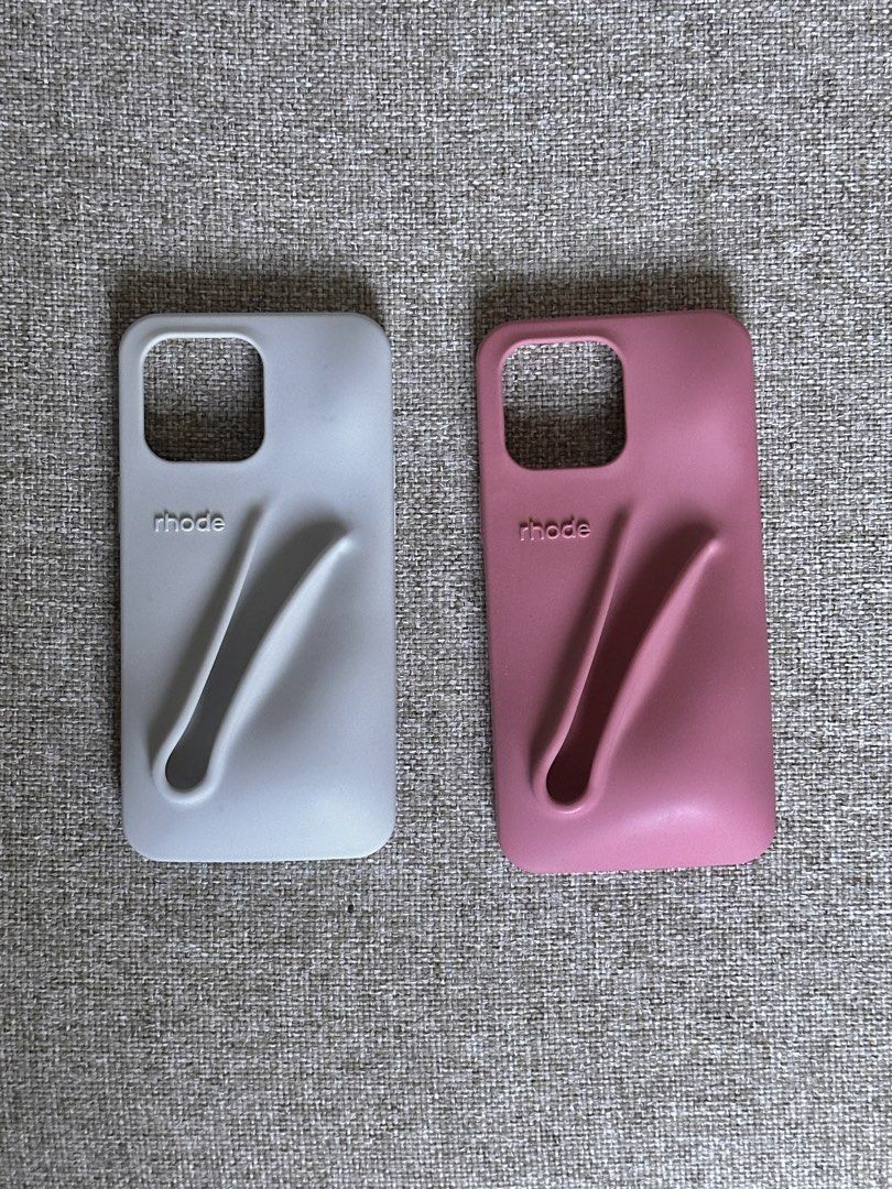 iPhone 14 Pro Max Rhode Cases (Salty & Gray) (Category: Cases & Sleeves) located in Baguio. Submitted by objectsbyrej (Listing ID 1462881798, Image 1). Description: original gray color + salty PLEASE NOTE that the colors may vary due to lighting, but these are both authentic Rhode cases, bought from legit resellers from Shoppee. Selling both for ₱1,500 na lang. Both were barely used, the Salty is still pristine no flaws at all, while the gray one