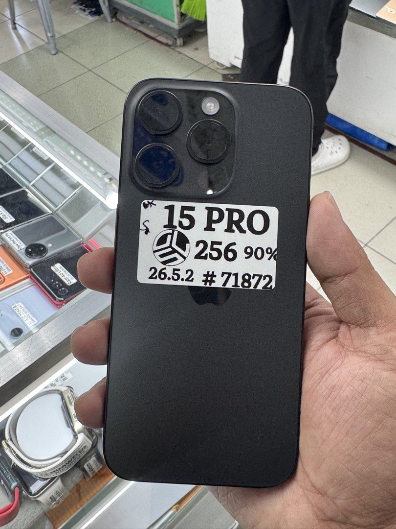 iPhone 15 Pro 256GB smart with freebies (Category: iPhone 15 Series) located in Manila. Submitted by ram-gadget-shop (Listing ID 1462729823, Image 2). Description: 📍GREENHILLS SHOPPING CENTER RUSH RUSH RUSH SELLING! For sale and swapping iPhones and Androids✨ •SMOOTH •SLIGHTLY USED by •RESET TO SAWA •NO ISSUE •FREE TO CHECK •WITH WARRANTY FREEBIES⛄️ ✅Case ✅Tempered ✅Charger ✅Box We also offer for delivery! ✅Door pickup ✅Door drop-off ✅Public mee
