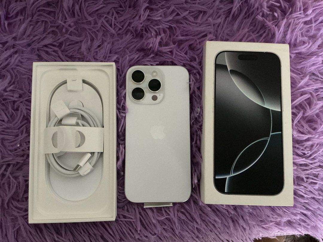 Iphone 16 pro 128gb (Category: iPhone 16 Series) located in Calamba. Submitted by leeadriannn796 (Listing ID 1462687286, Image 3). Description: IPHONE 16 PR0 OPEN FOR SWAP❗️ ✅ 128 Gb ✅ 79% BATTERY HEALTH ✅ TRUETONE / FACE ID) ✅ FACTORY UNLOCKED ✅ UNLI RESET ✅ ALL WORKING ✅ NO HISTORY REPAIR ✅ NO ISSUE ✅NTC / DUAL SIM 🎁UNIT,CASE,BOX.