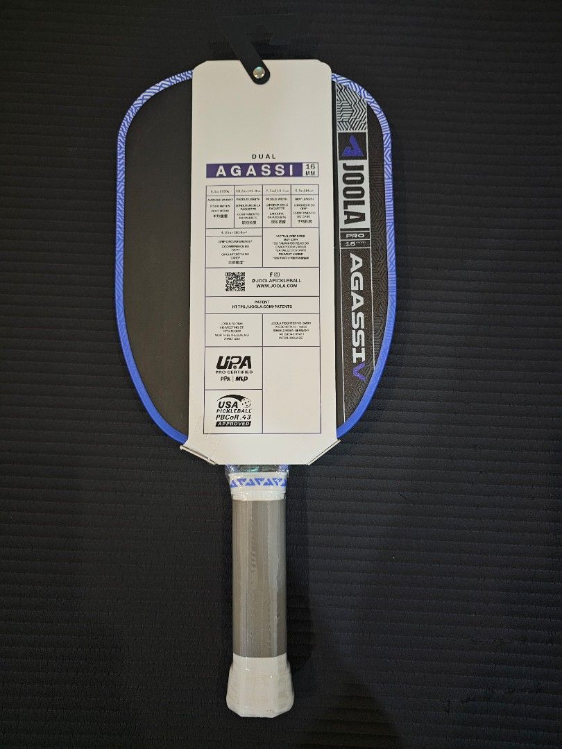 JOOLA AGASSI V Dual Pro Pickleball Paddle (Category: Racket and Ball Sports) located in Quezon City. Submitted by dbjhub (Listing ID 1462694852, Image 2). Description: - JOOLA AGASSI V Dual Pro table tennis bat - Features Agassi's signature - Ideal for recreational play or starting out - Comes with original packaging.