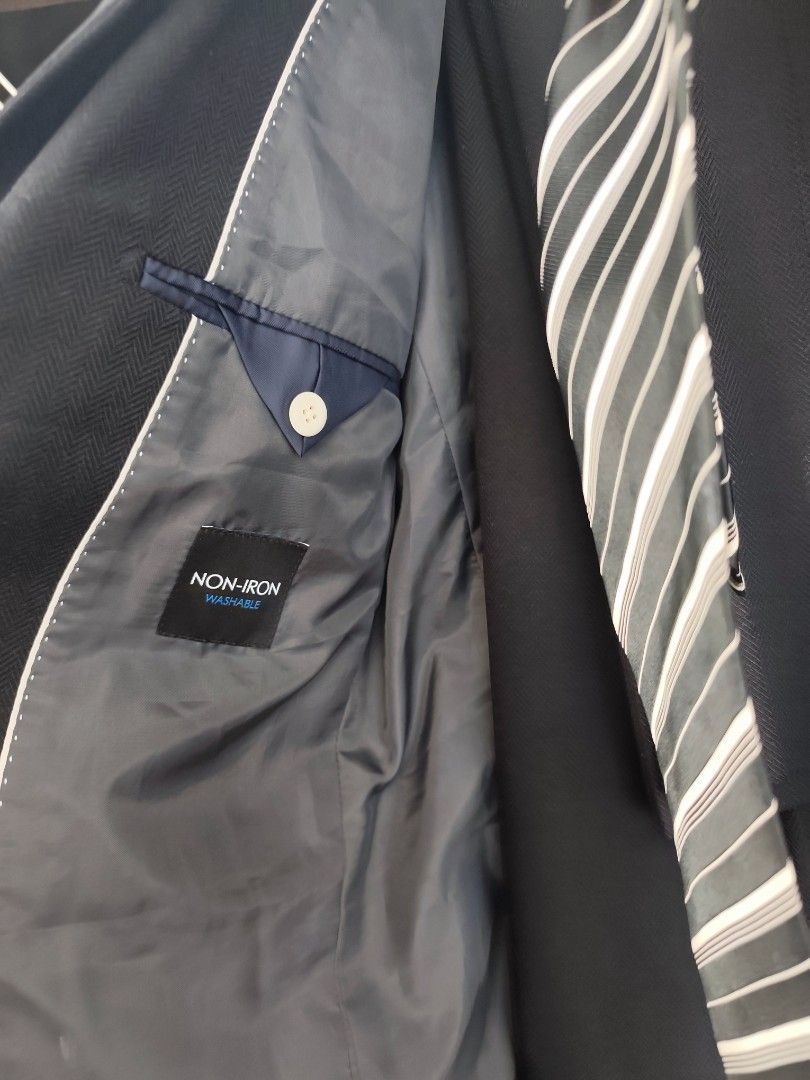 Journal Works Selections Black Suit sets with Striped Tie (Category: Coats, Jackets and Outerwear) located in Manila. Submitted by gelvy1316 (Listing ID 1462728772, Image 2). Description: - Journal Works Selections black suit set - Includes jacket and pants - Comes with a striped tie - Jacket is non-iron and washable - Ideal for formal events or work attire.
