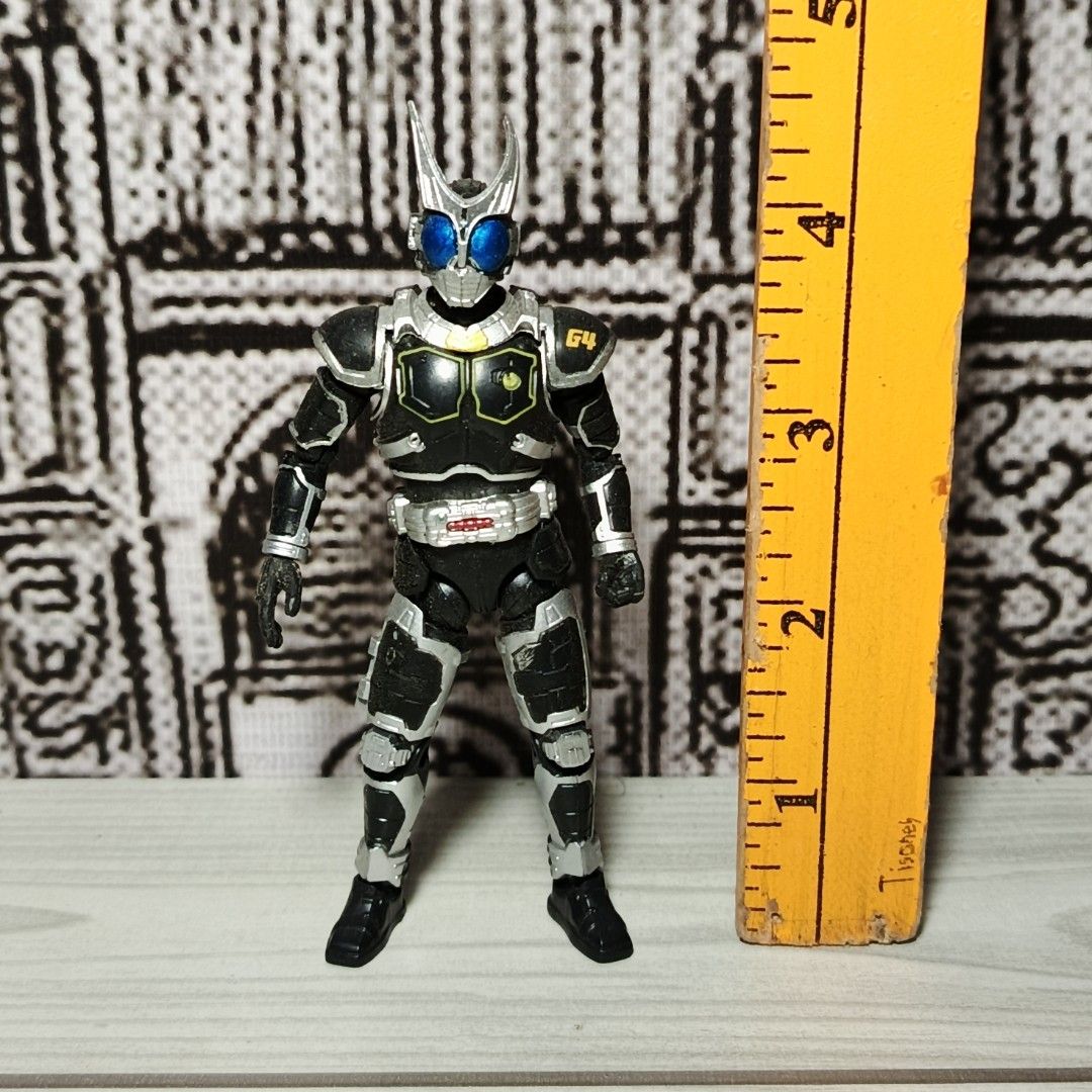 Kamen Rider G4 Shodo Figure (Category: Figurines & Statues) located in Iloilo. Submitted by quistor (Listing ID 1462873364, Image 2). Description: Product Features: Kamen Rider G4 Shodo Collection Figure Color: as the picture shows Size: 4 inches - see Ruler inches for size comparison Condition: Japan surplus toys, authentic, no box, No extra accessories, selling as is. Package Content: 1pc Notes: Due to the light and screen setting difference, t