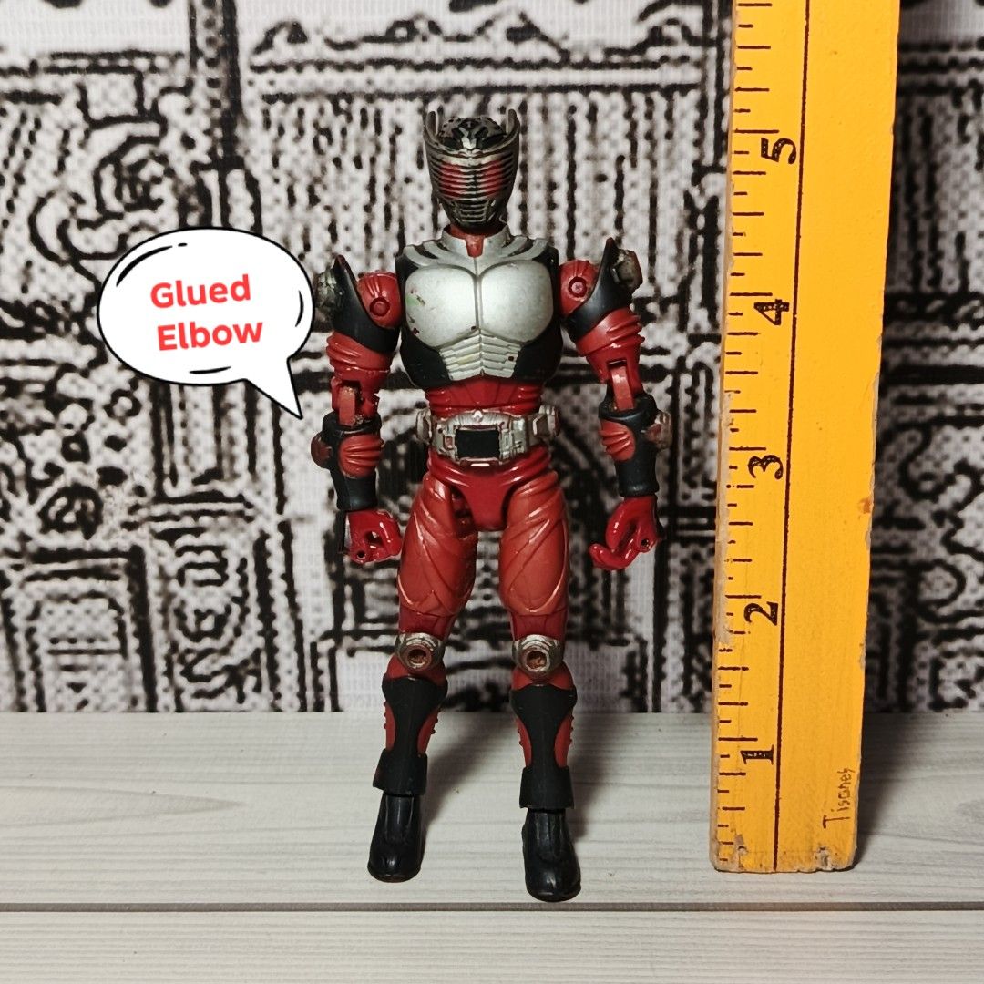Kamen Rider Ryuki collectable figure (Category: Figurines & Statues) located in Iloilo. Submitted by quistor (Listing ID 1462759264, Image 2). Description: Product Features: Kamen Rider Ryuki Collection Figure Color: as the picture shows Size: 5 inches - see Ruler inches for size comparison Condition: Japan surplus toys, authentic, no box, minimal paint chips, Broken right elbow glued, selling as is. Package Content: 1pc Notes: Due to the light a