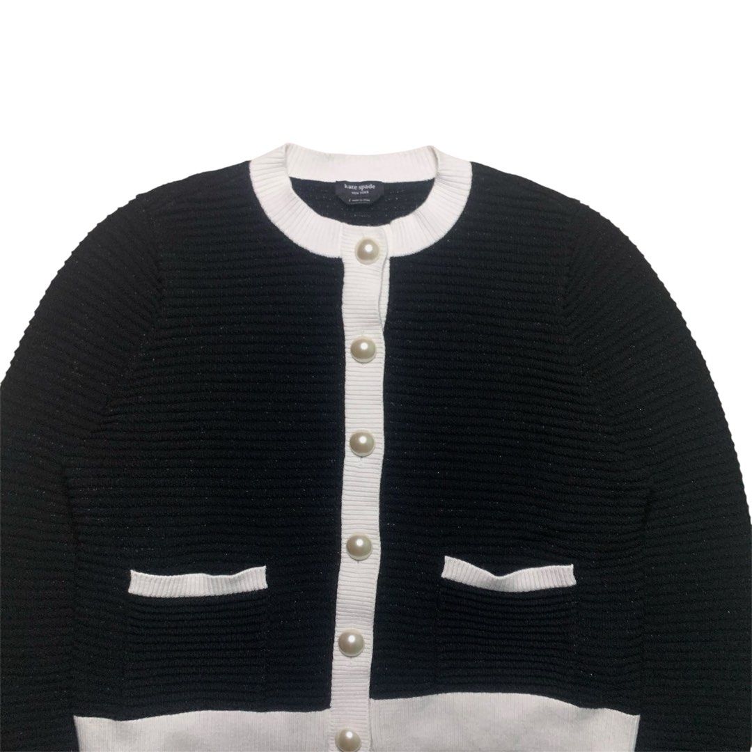 Kate Spade Colorblock Lady Sweater Jacket (Category: Coats, Jackets and Outerwear) located in Taguig. Submitted by yo.cram (Listing ID 1462885139, Image 2). Description: Kate Spade Colorblock Lady Sweater Jacket L Width 22” Length 23” No Flaws Mine:500.