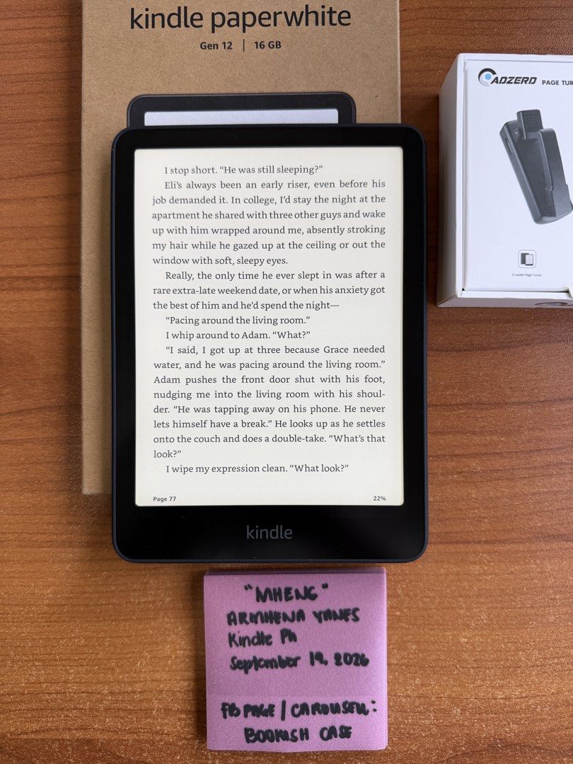 Kindle Paerwhite 6 - 12th Generation (Category: Religion Books) located in Santa Rosa. Submitted by bookishcase (Listing ID 1462693540, Image 3). Description: #forsale PTPA 👩‍💼 Thank you in advance 💖 Unit: KINDLE PAPERWHITE 6(12th Generation - Latest Generation) 16gb (black) Price: 9,000 only Inclusions: - box - manual - charging cable - page turner Ads : without ads Condition: used Refurbished unit: no Flaws: none Reason for selling: resell *