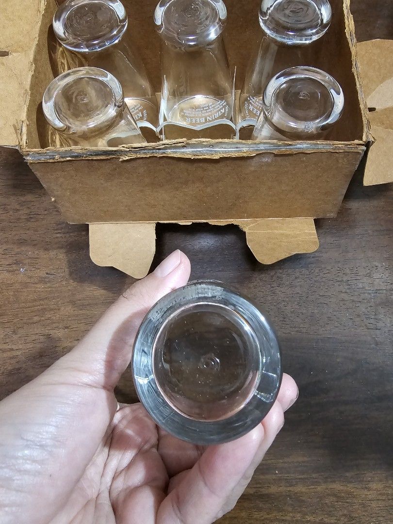 KIRIN Beer Glasses - 6 pcs (Category: Water Bottles & Tumblers) located in Quezon City. Submitted by senyoramaria (Listing ID 1462882534, Image 3). Description: KIRIN Beer Glasses 2.1 inches in diameter 4 inches tall 6 pcs in a box. Selling as set. *Damaged box.