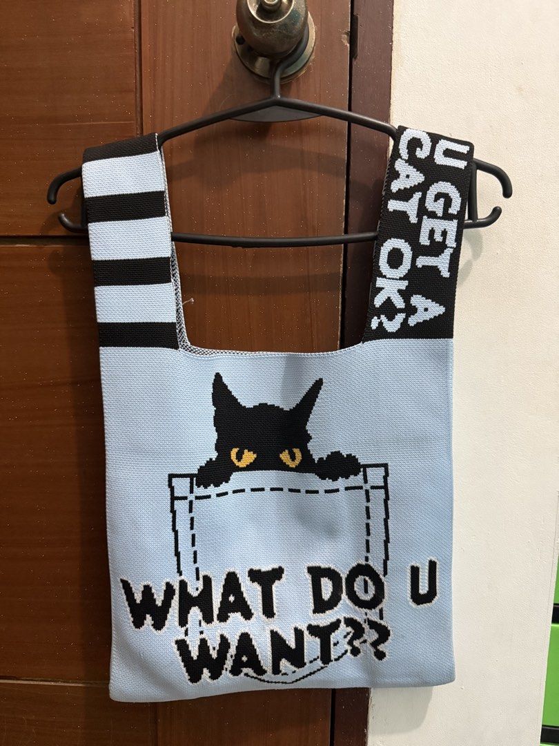 Kitty totebag (Category: Tote Bags) located in Pasig City. Submitted by simply.trish (Listing ID 1462824224, Image 1). Description: Kitty tote Bag Color: Light Blue Bought in Japan.