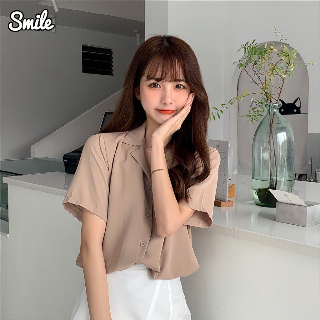 Korean Style Basic Plain V Neck Short Sleeve button down blouse (Category: Blouses) located in Manila. Submitted by thriftcycle.mnl (Listing ID 1462719108, Image 1). Description: - Basic Korean style top - Plain design with V-neck - Short sleeves - Made of poly material - Ideal for summer casual wear - Available in sizes S to XL (check size chart) - Ships from Valenzuela City, Metro Manila.