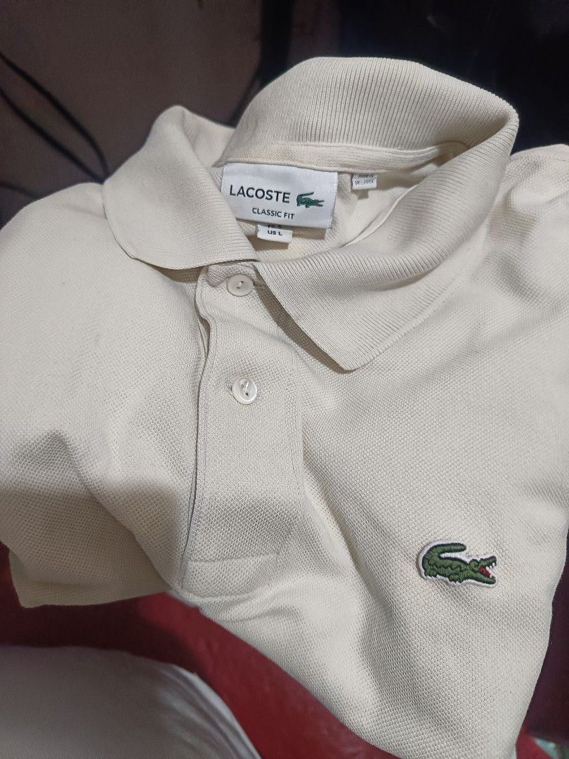 Lacoste Classic Polo (Category: Tshirts & Polo Shirts ) located in Cebu City. Submitted by negotiableprice22 (Listing ID 1462880615, Image 1). Description: lacoste polo lacoste polo shirt lacoste classic fit color cream size 5 / size Large Dimes measured on flat surface Width 21.5 inch Length 28 inch issue back collar scratch need po ng wash available price negotiable.