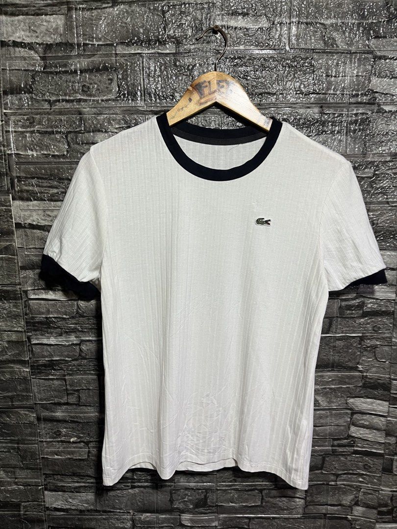 Lacoste Ribbed Ringer Shirt (Category: Tshirts & Polo Shirts ) located in Manila. Submitted by flex_curation (Listing ID 1462392993, Image 1). Description: 21x27 IN VERY GOOD CONDITION BACOOR CAVITE LOC.