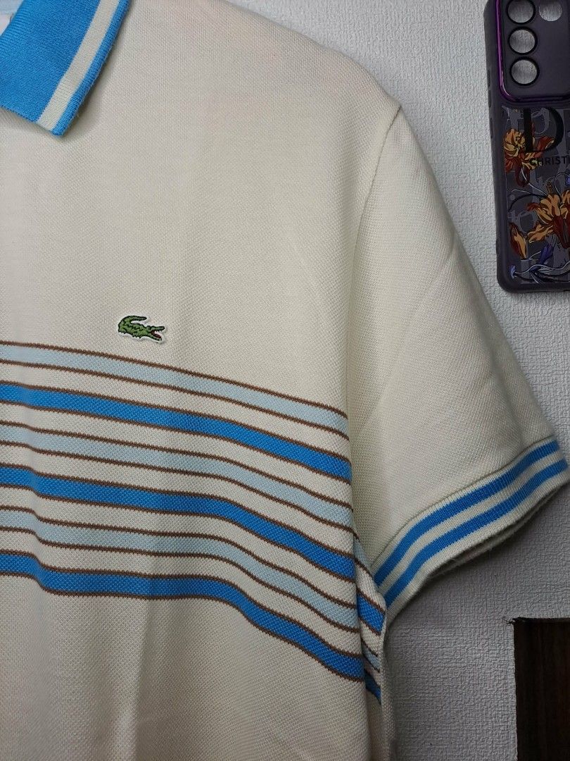 Lacoste Stripe Classic Fit Sued (Category: Luxury Apparel) located in Quezon City. Submitted by yaseen73 (Listing ID 1462870593, Image 2). Description: Vintage Lacoste Devanley F5191 Made in France - Classic Fit - Size # 5 - Main Color : Off - White - Multi - Tone - Sued Cotton - Dimensions : Please Refer to the Photo - Pristine Condition COURIER : J&T Lalamove MOP : G C A S H B A N K T R A N S F E R Seller's Location : 📍Brgy. Pansol, Q.C.