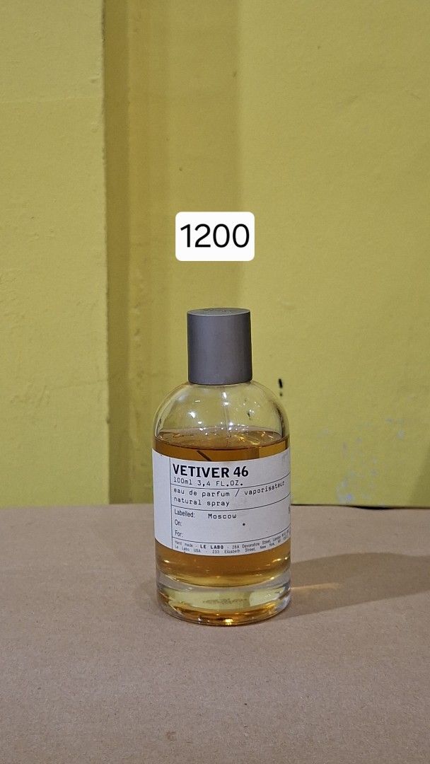 Le Labo Vetiver 46 Eau de Parfum 100ml (Category: Fragrance & Deodorants) located in Marikina City. Submitted by daniel.lorenzo (Listing ID 1462810025, Image 1). Description: - Le Labo Vetiver 46 Eau de Parfum - 100ml bottle - Natural spray - Moscow edition - Ideal for everyday wear - Selling as it's no longer needed.