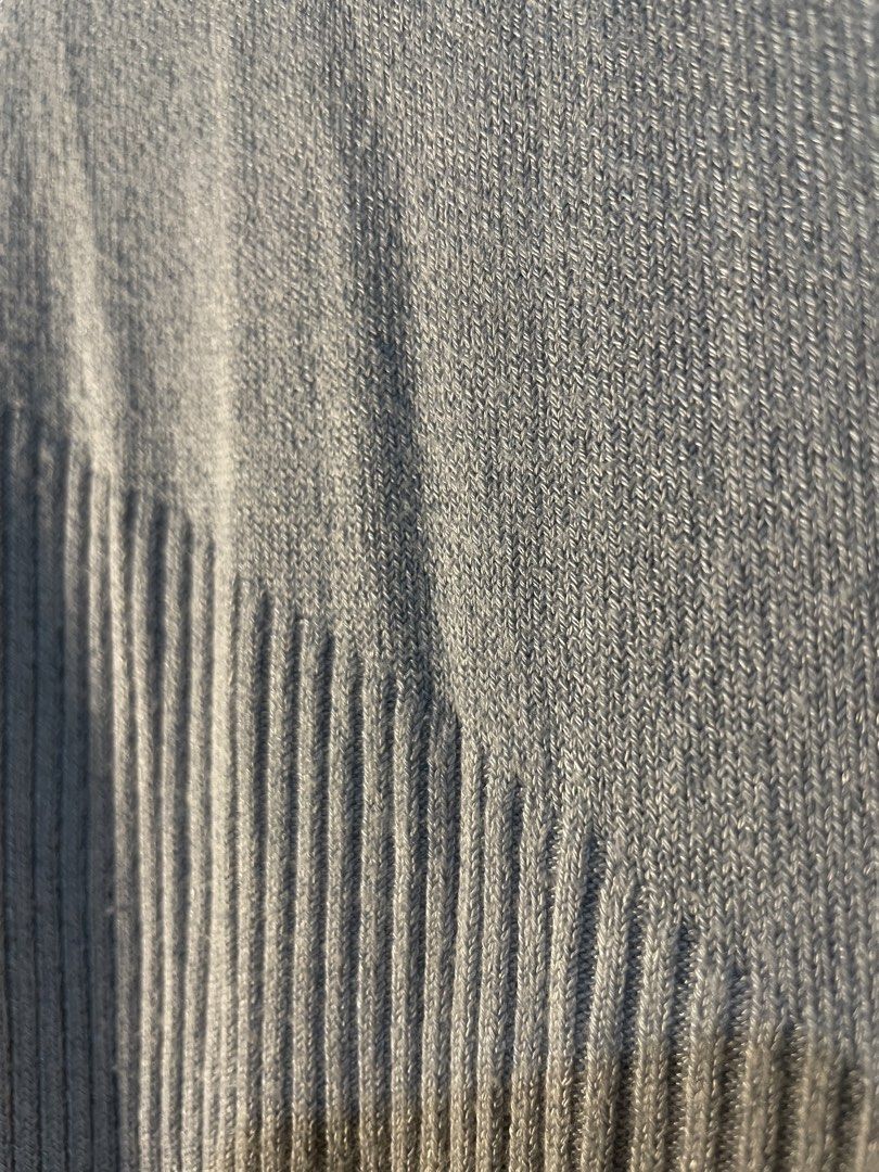 Light Grey Ribbed Knit Short Sleeve Top (Category: Blouses) located in Manila. Submitted by sammmm777 (Listing ID 1462815394, Image 3). Description: - Light grey short sleeve top - Ribbed knit fabric with vertical ribbing - Round neckline.