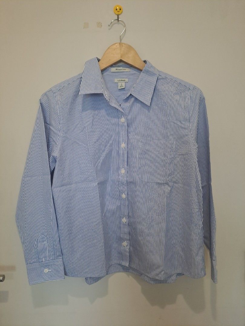 L.L. BEAN Blue stripes longsleve (Category: Longsleeves) located in Manila. Submitted by joanbalde39643 (Listing ID 1462779902, Image 1). Description: This item is a women's blue and white striped, long-sleeve button-down shirt from the popular outdoor and apparel brand L.L.Bean..